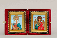 Икона Складень ЕЛЕНА, Царица Константинопольская, Равноапостольная и АНГЕЛ Хранитель