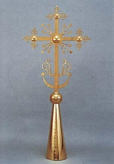 Крест на купол с шаром и конусом золочением