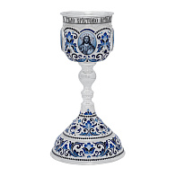 Потир 0.5л 4-деколь, филигрань, эмаль №19 / серебрение / серебряный вкладыш (УИН) Потир 0.5л 4-деколь, филигрань, эмаль №19 / серебрение / серебряный вкладыш (УИН)