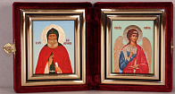 Икона Складень ИЛИЯ (Илья) Муромский, Преподобный и АНГЕЛ Хранитель