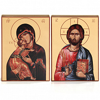Венчальная пара икон (Господь Вседержитель и Владимирская Божия Матерь)