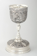 Потир 3.0л ручная гравировка серебро, чеканка медь №5 / серебрение / (УИН) Потир 3.0л ручная гравировка серебро, чеканка медь №5 / серебрение / (УИН)