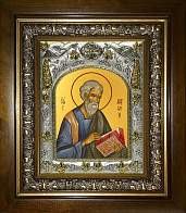 Икона освященная Матфей Евангелист в деревянном киоте