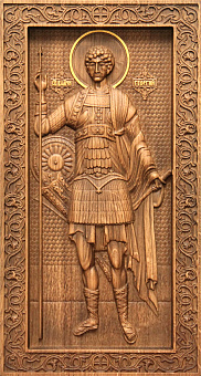 Икона резная Георгий Победоносец Икона резная Георгий Победоносец