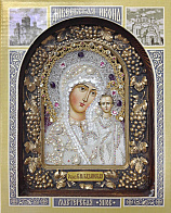 Икона ''Пресвятая Богородица Казанская'' из бисера ручной работы