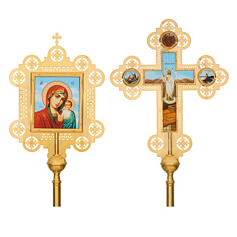 Крест-икона запрестольная гравировка золочение Крест-икона запрестольная гравировка золочение