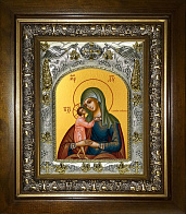 Икона освященная Взыскание погибших Божия Матерь в деревянном киоте