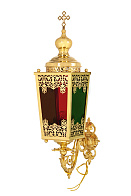 Фонарь пасхальный на кронштейне №2 4-х гранный электро золочение Фонарь пасхальный на кронштейне №2 4-х гранный электро золочение