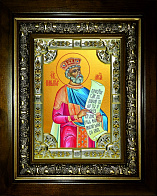 Икона освященная Давид царь и пророк в деревянном киоте