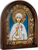 Икона Великомученица Варвара из бисера и стекла