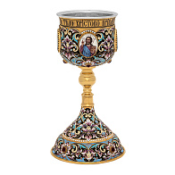 Потир 0.85л 4-финифти, филигрань, эмаль, роспись №19 / золочение / серебряный вкладыш (УИН) Потир 0.85л 4-финифти, филигрань, эмаль, роспись №19 / золочение / серебряный вкладыш (УИН)
