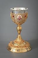 Потир 2.0л 4-финифти, филигрань / золочение / серебряный стакан (УИН) Потир 2.0л 4-финифти, филигрань / золочение / серебряный стакан (УИН)