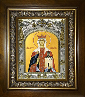 Икона ЛЮДМИЛА Чешская, Княгиня, Мученица (СЕРЕБРЯНАЯ РИЗА, КИОТ)