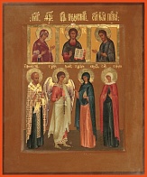 Икона Деисус, Николай Святитель, Ангел Хранитель, Мария Магдалина, Мученица Калерия