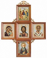 Икона-Крест СЕРГИЙ Радонежский, Преподобный (ДЕРЕВЯННАЯ РАМКА)