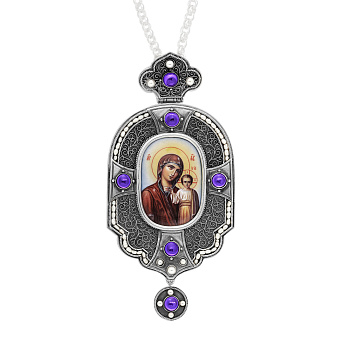 Панагия №199 / Фианиты деколь / серебрение Панагия №199 / Фианиты деколь / серебрение