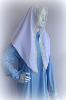 Погребальный комплект Стандарт №4: платье, палантин и платок в руку. Ткань: тонкая плательная