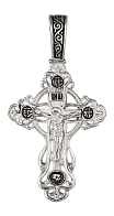 Серебряный нательный православный крестик с чернением