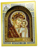 Икона Пресвятой Богородицы Казанская с натуральными камнями