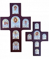 Крест Икона: Господь Вседержитель, Казанская, избранные святые 135x205