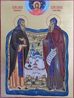 Икона СЕРГИЙ и ГЕРМАН Валаамские, Преподобные (РУКОПИСНАЯ)