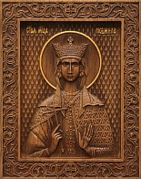 Икона ЛЮДМИЛА Чешская, Княгиня, Мученица (РЕЗНАЯ)