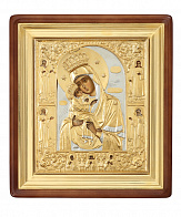 Икона живописная в киоте 22х26 масло, риза №296, киот №1 Почаевская БМ