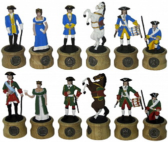 Шахматы исторические эксклюзивные "Полтава" с фигурами из олова покрашенными в полу коллекционном качестве