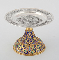 Дискос с поддискосником ручная гравировка, филигрань, эмаль, роспись / ф220мм-колос №1 потира 0, 5л / золочение / серебро (УИН) Дискос с поддискосником ручная гравировка, филигрань, эмаль, роспись / ф220мм-колос №1 потира 0, 5л / золочение / серебро (УИН)