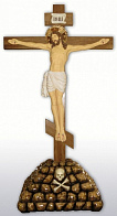 Крест Голгофа с резным Распятием