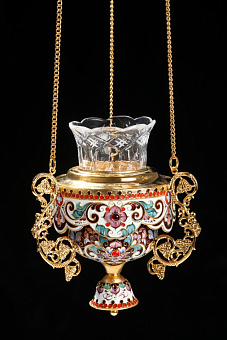 Лампада филигранная №10 росписной кант / золочение Лампада филигранная №10 росписной кант / золочение