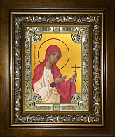 Икона освященная Валентина Кесарийская мученица в деревянном киоте