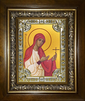 Икона освященная Валентина Кесарийская мученица в деревянном киоте