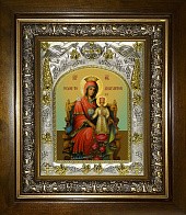Икона Пресвятой Богородицы НЕУВЯДАЕМЫЙ ЦВЕТ (СЕРЕБРЯНАЯ РИЗА, КИОТ)