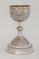 Потир 1.5л ручная гравировка с 4мя-ликами, чеканка ложек №11 серебро (УИН) Потир 1.5л ручная гравировка с 4мя-ликами, чеканка ложек №11 серебро (УИН)