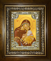 Икона освященная Влахернская Божия Матерь в деревянном киоте