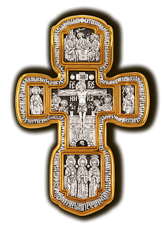 Подвеска из серебра с позолотой Распятие Христово ''Святая Троица''