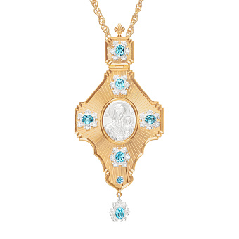 Панагия №106 литьевой лик, гильяш / золочение, серебрение / Казанская БМ Панагия №106 литьевой лик, гильяш / золочение, серебрение / Казанская БМ