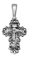 Крест нательный православный из серебра с чернением