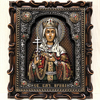 Икона Святая Великомученица Ирина, резная из дерева