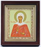 Икона в киоте 11х13 сложный, темпера, рамка золочёная Валерия