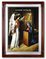Икона на стекле №1 40х60, в киоте с подсветкой Благовещение