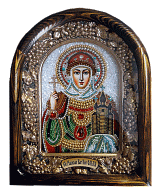 Икона св.равноап.княгиня Ольга, бисерная, багет, в деревянной раме