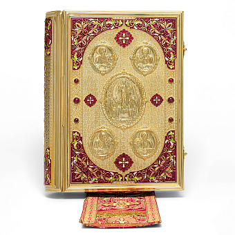 Евангелие 360*240 напрестольное №9 крышки золочение эмаль камни (с закладкой) Евангелие 360*240 напрестольное №9 крышки золочение эмаль камни (с закладкой)