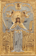 Икона ПАРАСКЕВА Пятница, Великомученица (РУКОПИСНАЯ, РИЗА, ЗОЛОЧЕНИЕ)