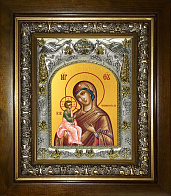 Икона освященная Иерусалимская Божией Матери в деревянном киоте
