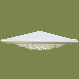 Полка под иконы 1 ярусная угловая малая фигурная белая