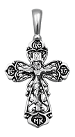 Нательный крест серебряный с чернением православный