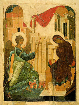 Икона Благовещенье 15 век (Андрей Рублев) Икона Благовещенье 15 век (Андрей Рублев)