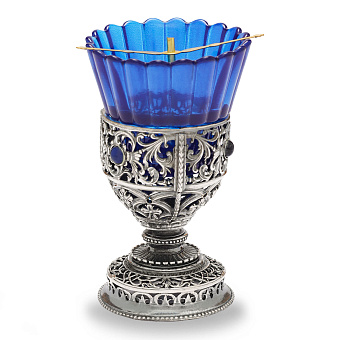 Лампада напрестольная ажурная серебрение чернение Лампада напрестольная ажурная серебрение чернение